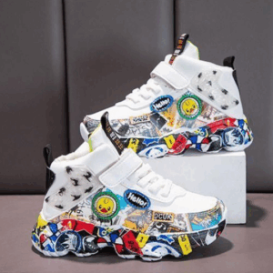 Children's Sports Leather Shoes Boys And Girls - White
