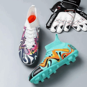 SPORT Men Soccer Boots Youth Football Shoes High Ankle Football Boots Lace Up