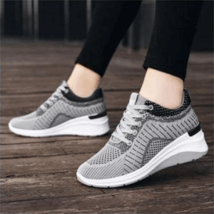Ladies Breathable Casual Fashion Sneakers - Grey