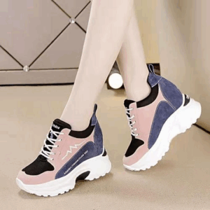 Ladies Thick Sole Casual Laceup Sneakers
